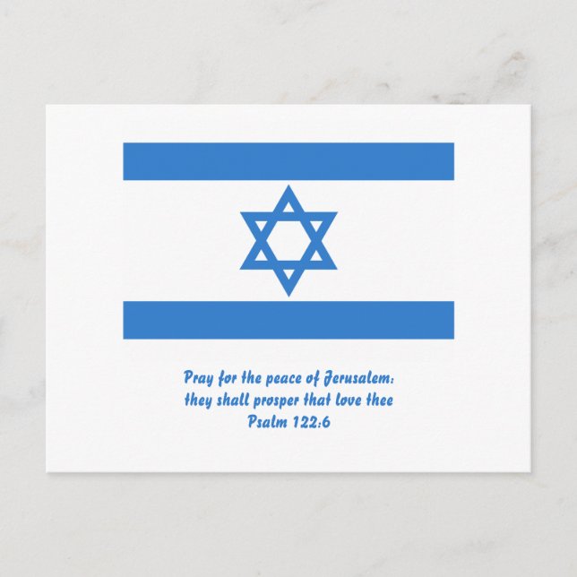 Carte Postale Drapeau d'Israël, (Devant)