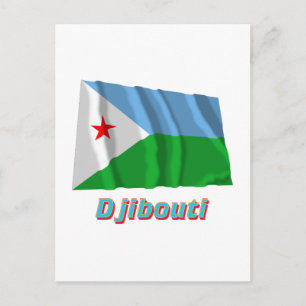 Carte Postale Drapeau djiboutien avec nom