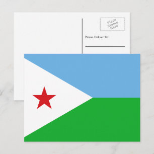 Carte Postale Drapeau Djiboutien, Drapeau de Djibouti