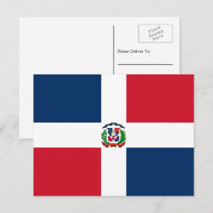 Carte Postale Drapeau dominicain, Drapeau de la République Domin