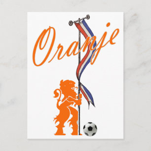 Carte Postale Drapeau d'Oranje Pays-Bas Bannière de football