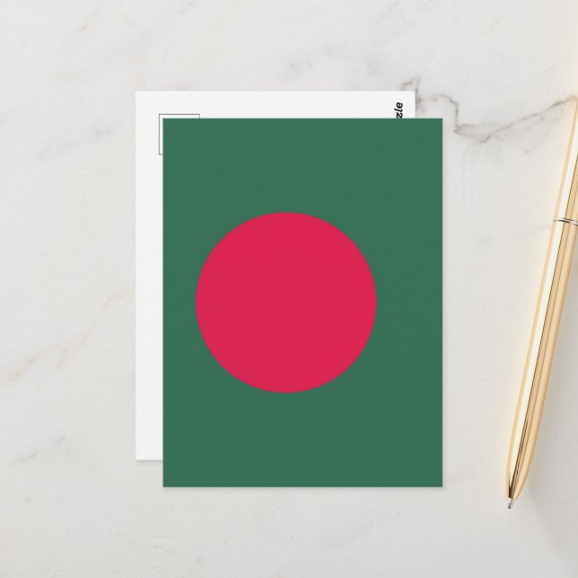 Carte Postale Drapeau du Bangladesh (Devant/Arrière en situation)