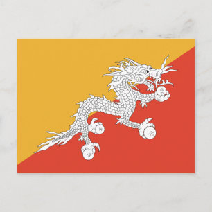 Carte Postale Drapeau du Bhoutan