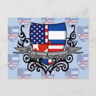 Carte Postale Drapeau du Bouclier cubain-américain