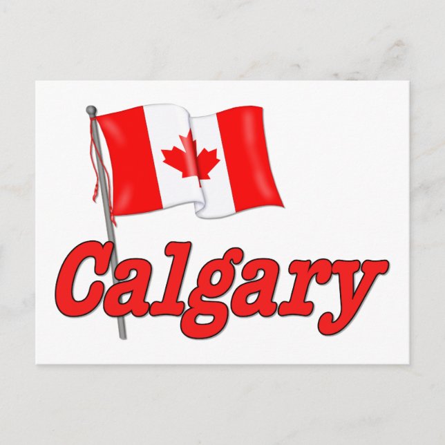 Carte Postale Drapeau du Canada - Calgary (Devant)