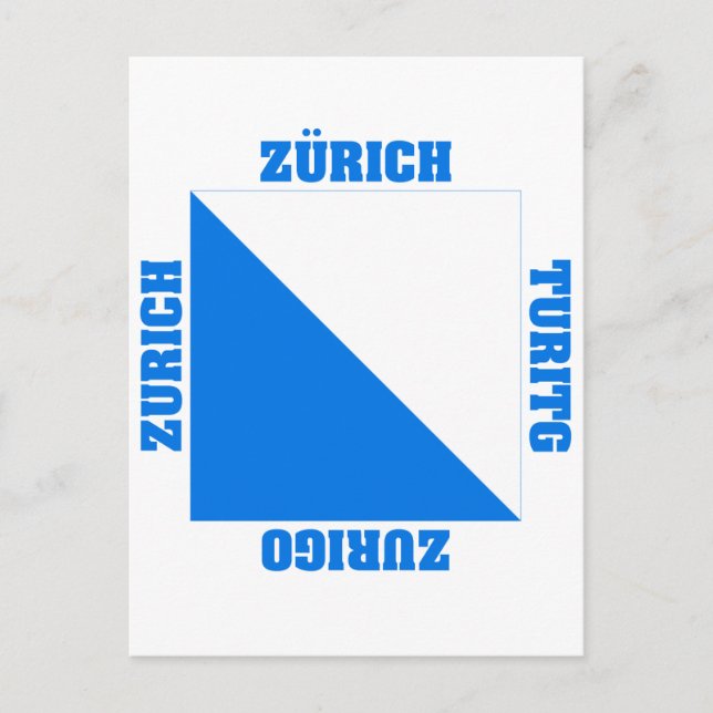 Carte Postale Drapeau du canton de Zurich Suisse (Devant)