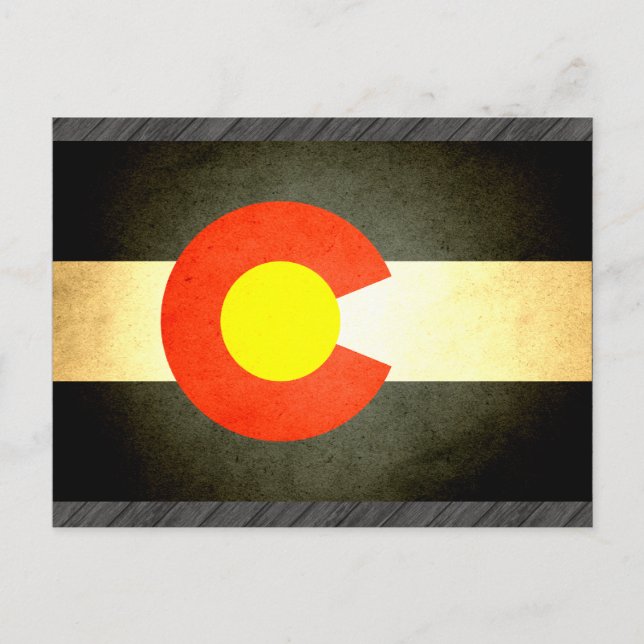 Carte Postale Drapeau du Colorado embrassé par le soleil (Devant)