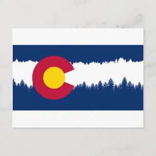 Carte Postale Drapeau du Colorado Treeline Silhouette
