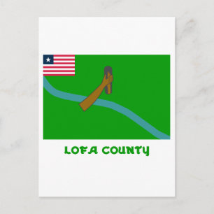 Carte Postale Drapeau du comté de Lofa avec nom
