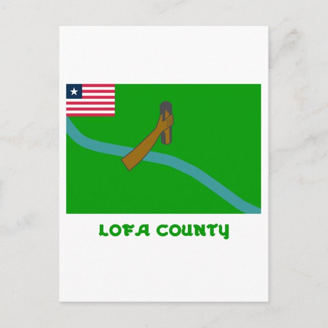 Carte Postale Drapeau du comté de Lofa avec nom (Devant)