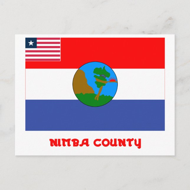 Carte Postale Drapeau du comté de Nimba avec nom (Devant)