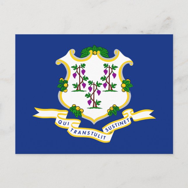 Carte Postale Drapeau du Connecticut (Devant)