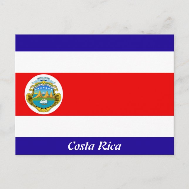 Carte Postale Drapeau du Costa Rica (Devant)