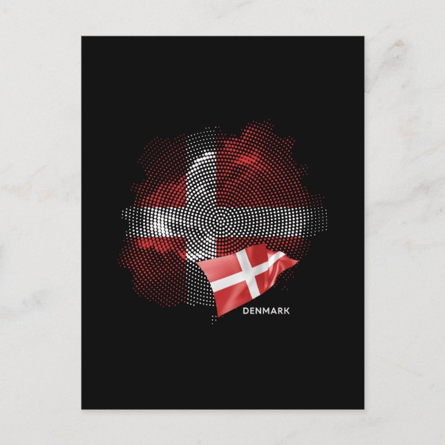Carte Postale Drapeau du Danemark (Devant)