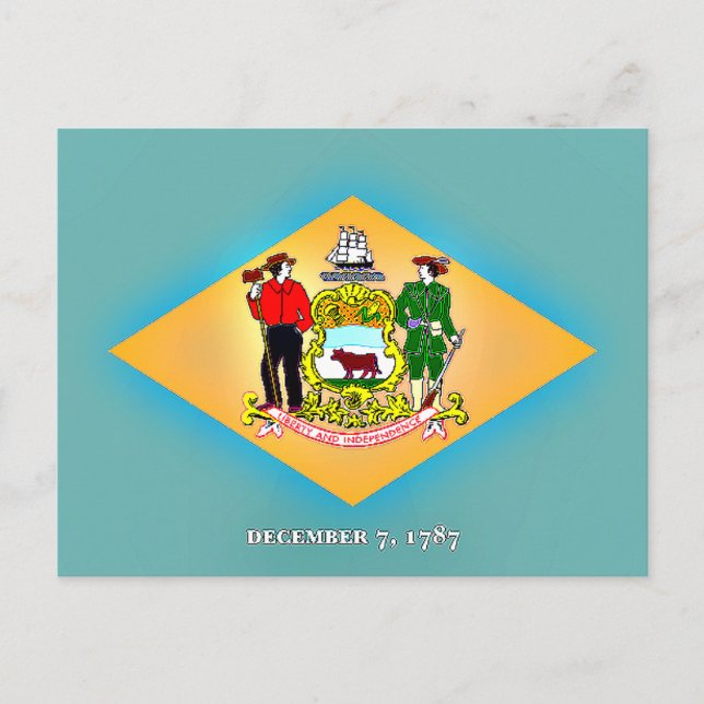 Carte Postale Drapeau du Delaware  (Devant)