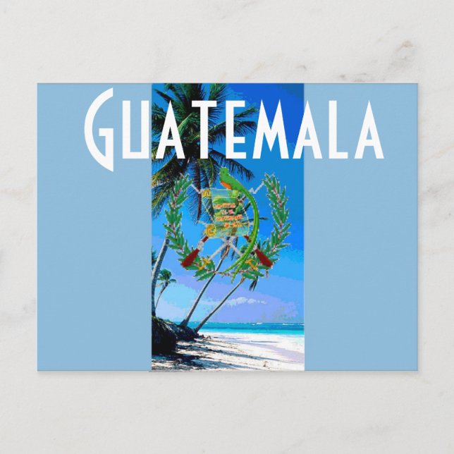 Carte Postale Drapeau du Guatemala (Devant)