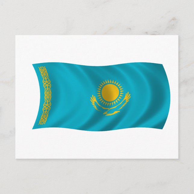Carte Postale Drapeau du Kazakhstan (Devant)