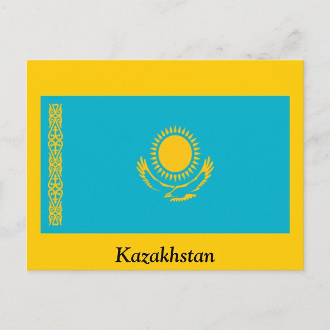 Carte Postale Drapeau du Kazakhstan (Devant)
