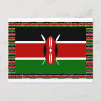 Drapeau du Kenya : avec cadre de drapeau miniature