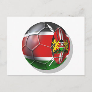 Carte Postale Drapeau du Kenya footballeur de football