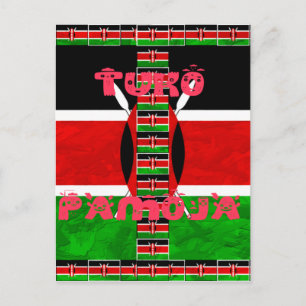 Carte Postale Drapeau du Kenya : Tuko Pamoja - Design d'art de l