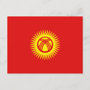 Carte postale drapeau du Kirghizistan