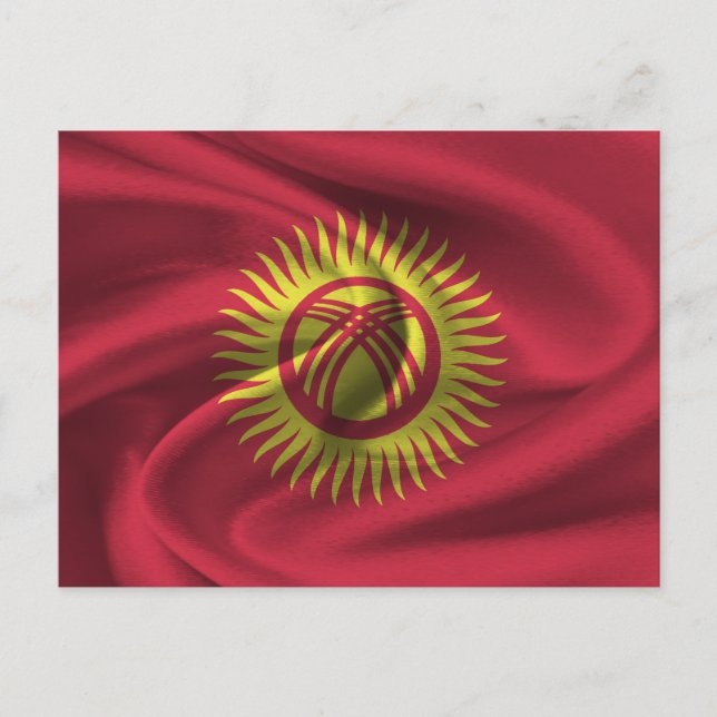 Carte Postale Drapeau du Kirghizistan (Devant)