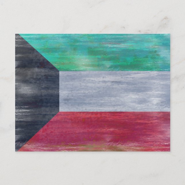 Carte Postale Drapeau du Koweït en détresse (Devant)