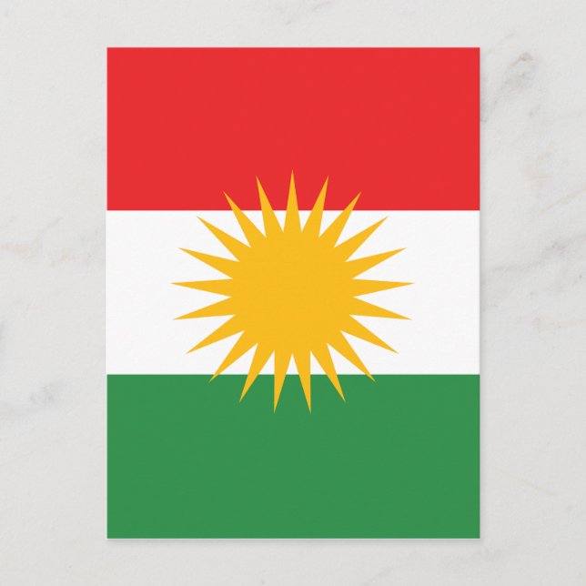 Carte Postale Drapeau du Kurdistan (Alay Kurdistan ou Alaya Reng (Devant)