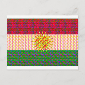 Carte Postale Drapeau du Kurdistan psychédélique