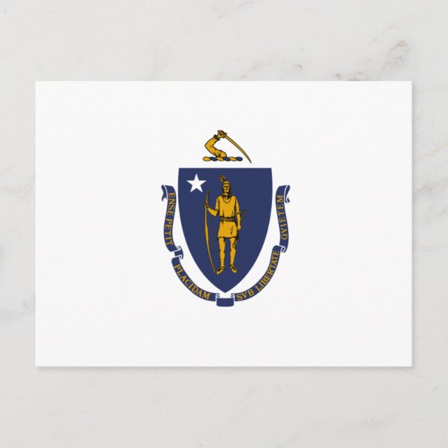 Carte Postale Drapeau du Massachusetts (Devant)