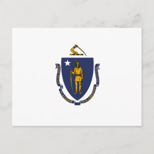 Carte Postale Drapeau du Massachusetts, Drapeau du Massachusetts