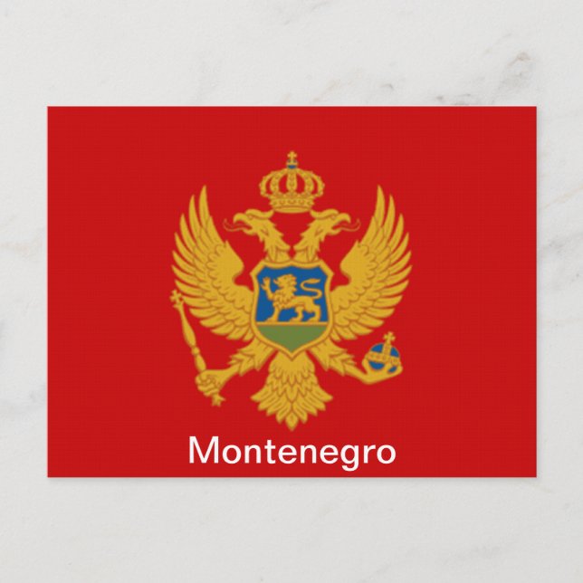 Carte Postale Drapeau du Monténégro (Devant)
