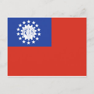 Carte Postale Drapeau du Myanmar 1974-2010