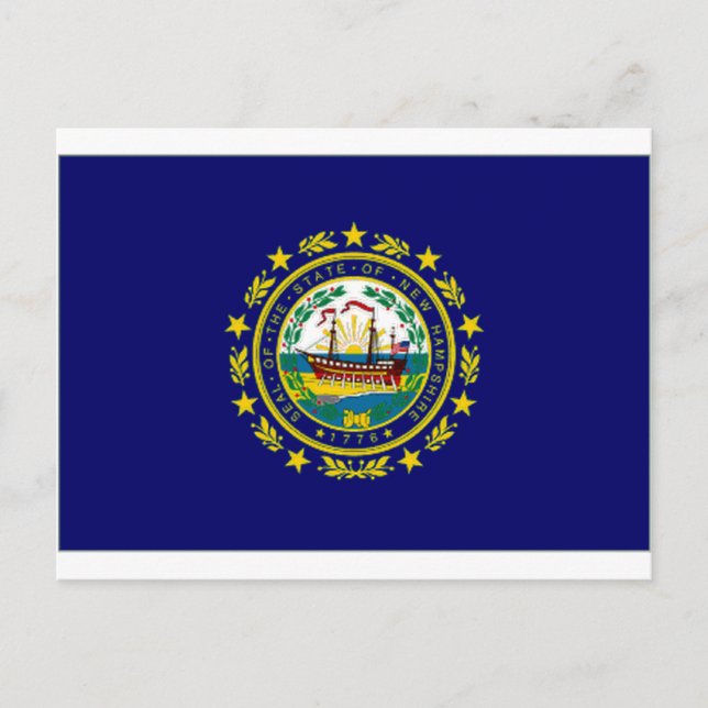 Carte Postale Drapeau du New Hampshire des États-Unis (Devant)