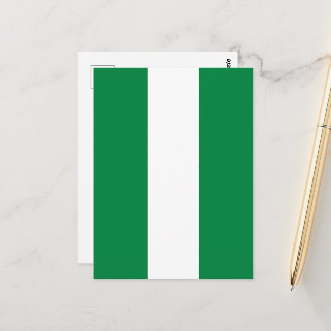 Carte Postale Drapeau du Nigeria (Devant/Arrière en situation)