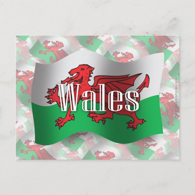 Carte Postale Drapeau du pays de Galles (Devant)