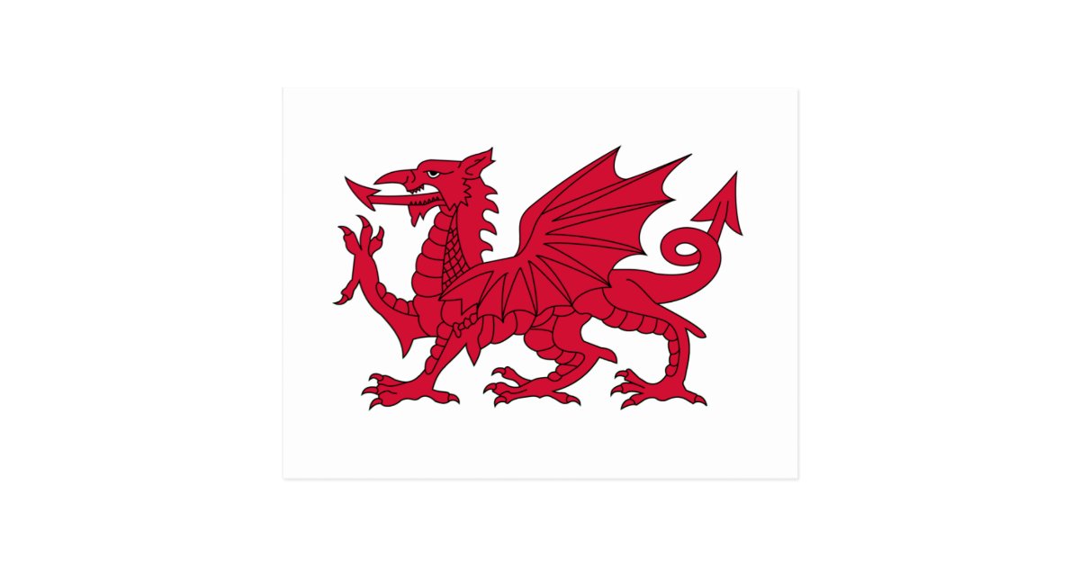 Carte Postale Drapeau Du Pays De Galles Le Dragon Rouge Zazzle Fr