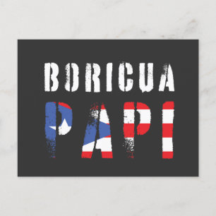 Carte Postale Drapeau du père portoricain Boricua Papi