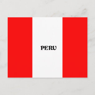 Carte Postale Drapeau du Pérou, étiqueté