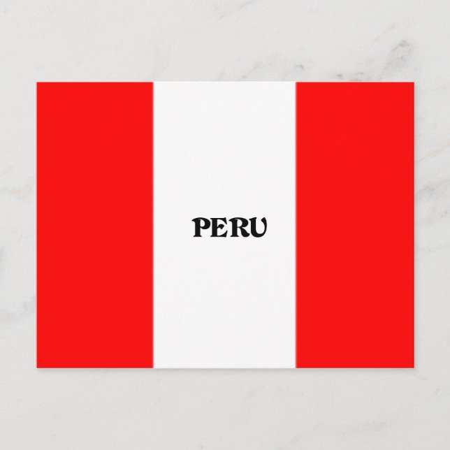 Carte Postale Drapeau du Pérou, étiqueté (Devant)