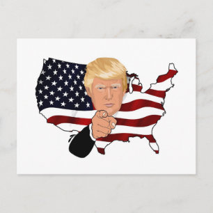 Carte Postale Drapeau du président Trump, l'oncle Sam Usa Americ