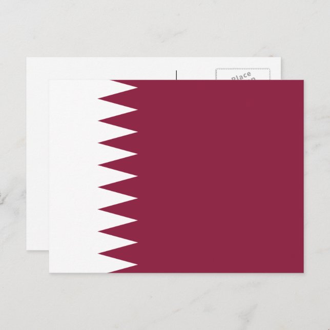 Carte Postale Drapeau du Qatar (Devant / Derrière)