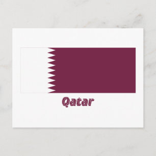 Carte Postale Drapeau du Qatar avec nom