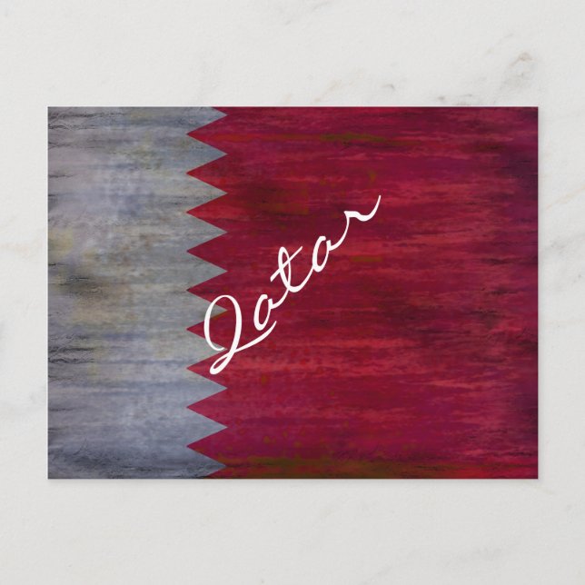 Carte Postale Drapeau du Qatar en détresse (Devant)