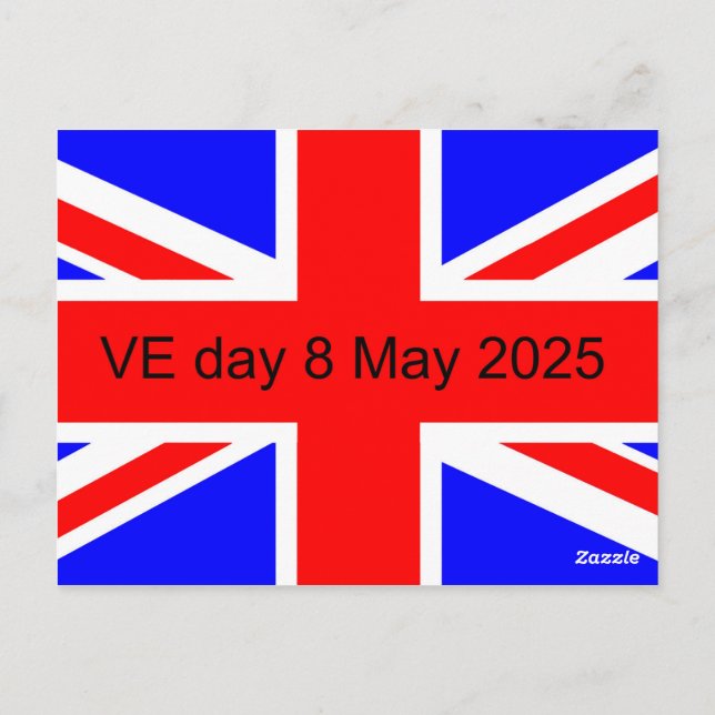 Carte Postale Drapeau du Royaume-Uni VE jour 2025  (Dos)