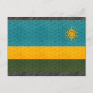 Carte Postale Drapeau du Rwanda Motif vintage