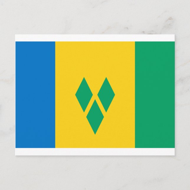 Carte Postale Drapeau du Saint-Vincent-et-les Grenadines (Devant)