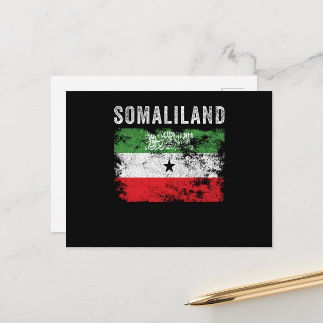 Carte Postale Drapeau du Somaliland (Devant/Arrière en situation)