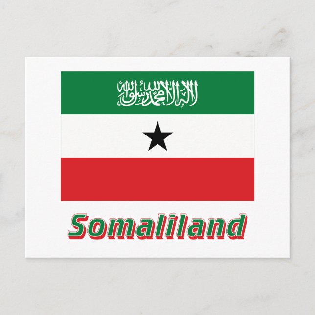 Carte Postale Drapeau du Somaliland portant le nom (Devant)